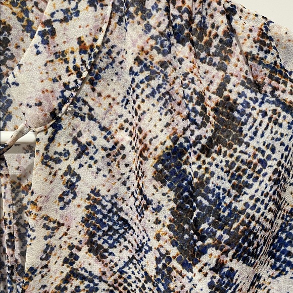 Veronica M Blue and Black Abstract Blouse - Picture 2 of 7